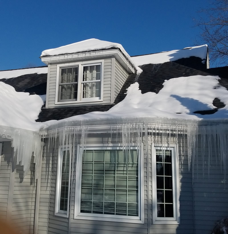 Ice Dam Removal Before