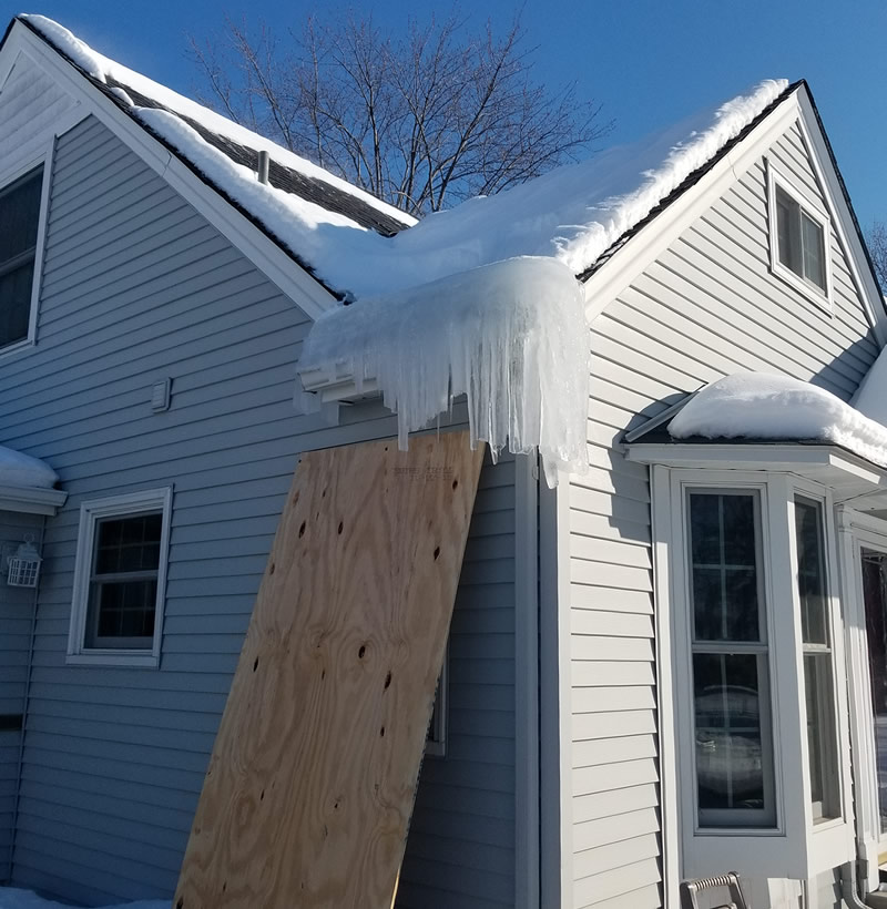 Ice Dam Removal Before